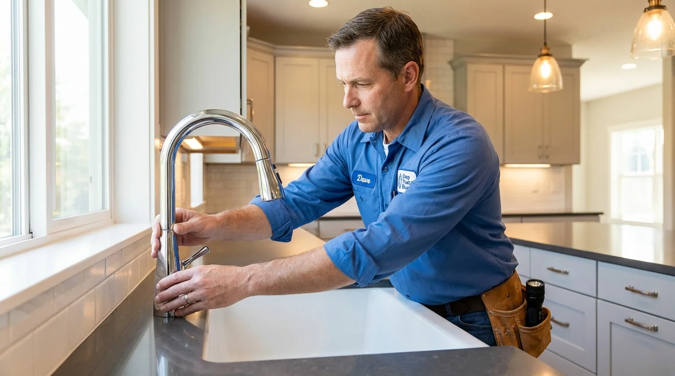 Kitchen faucet installation by Johns Plumbing LLC in Taunton